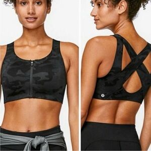 Lululemon 36D Enlite High Support Black Camo Sports Bra